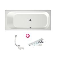 Xenz Aruba Ligbad - 190x80x48 - afvoer Midden - acryl - wit mat 6894-03 - thumbnail