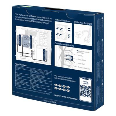 Arctic F12 PC-ventilator Zwart (b x h x d) 120 x 25 x 120 mm