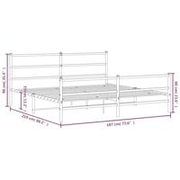Bedframe met hoofd- en voeteneindemetaal zwart 183x213 cm - thumbnail