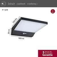 Paulmann 94332 Buitenlamp (wand) LED LED vast ingebouwd Donkergrijs - thumbnail