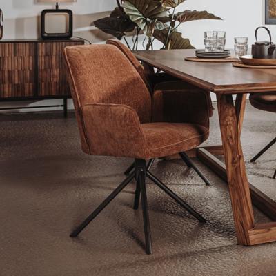 Tower Living Draaibare Eetkamerstoel 'Amaro' kleur Koper Tower Living Draaibare Eetkamerstoel 'Amaro' kleur Koper