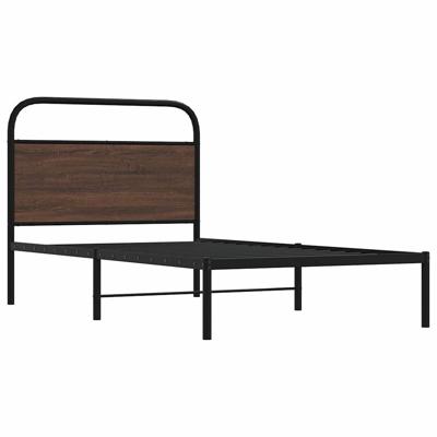 Bedframe zonder matras bewerkt hout bruin eikenkleur 107x203 cm - thumbnail