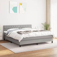 Boxspring met matras stof lichtgrijs 180x200 cm - thumbnail