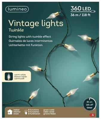 Lumineo 360Led vintage verlichting 36cm warm wit
