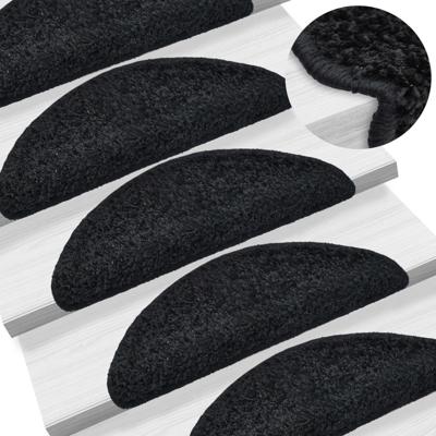 VidaXL Trapmatten 10 st 65x21x4 cm zwart halfrond groot VidaXL Trapmatten 10 st 65x21x4 cm zwart halfrond groot