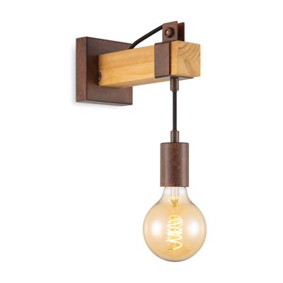 Home sweet home denton wandlamp 1L hout / roest