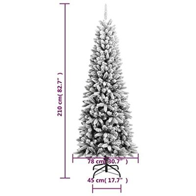Kunstkerstboom met sneeuw 210 cm PVC en PE