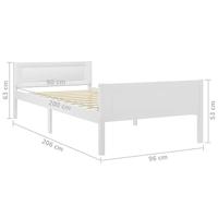 Bedframe massief grenenhout wit 90x200 cm - thumbnail