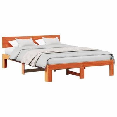 Bedframe Wasbruin 150 x 200 cm Massief grenenhout