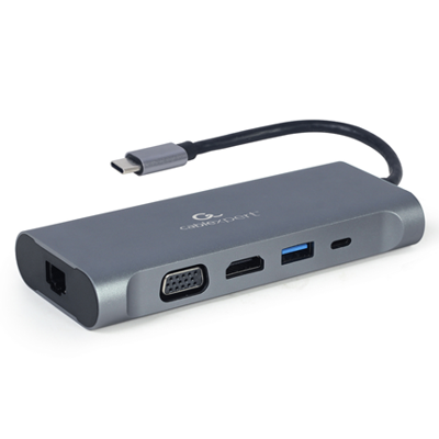 Gembird A-CM-COMBO7-01 notebook dock & poortreplicator USB 3.2 Gen 1 (3.1 Gen 1) Type-A Grijs