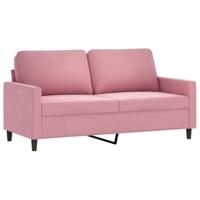 3-delige Loungeset met kussens fluweel roze - thumbnail