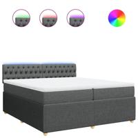 Boxspring met matras stof donkergrijs 200x200 cm - thumbnail