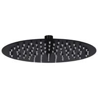 VidaXL Regendouchekop rond 25 cm roestvrij staal zwart - thumbnail