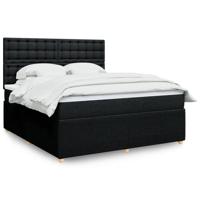 Boxspring met matras stof zwart 180x200 cm - thumbnail