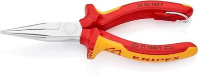 Knipex 25 06 160 T Platte rondbektang Elektronica en fijnmechanica Chroom-vanadium staal 160 mm Knipex 25 06 160 T Platte rondbektang Elektronica en fijnmechanica Chroom-vanadium staal 160 mm