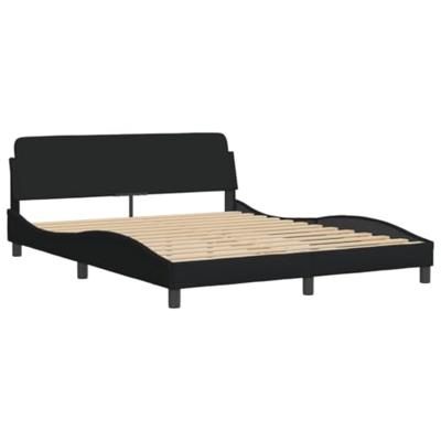 Bedframe met LED zonder matras 160x200 cm stof zwart