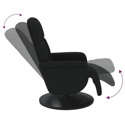 Fauteuil met voetensteun verstelbaar fluweel zwart