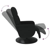 Fauteuil met voetensteun verstelbaar fluweel zwart - thumbnail