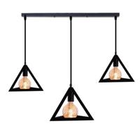Homestyle Pro MK018-B Industriële Pyramide Hanglampen Zwart/Metaal - thumbnail