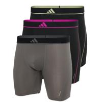 Adidas Boxershorts Micro flex lang 3-pack zwart grijs - thumbnail