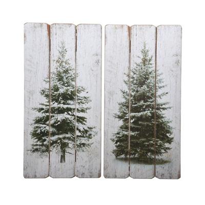 Schilderij MDF30x60cm everlands kunstkerstboom