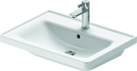 Wastafel Duravit D-Neo Met Rand Overloop Kraanvlak 1 Kraangat 65 cm Hoogglans Wit Duravit - thumbnail