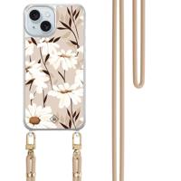 iPhone 15 hoesje met beige koord - In bloom - thumbnail
