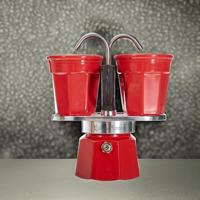 Bialetti Mini Express koffiezetapparaat rood 2tz + 2 kopjes - thumbnail
