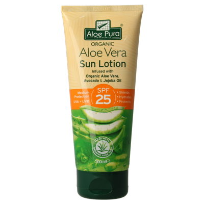 Optima Aloe pura organic aloe vera zonnelotion SPF25 200 Milliliter