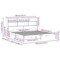 Bed met boekenkast zonder matras grenenhout wit 180x200 cm - thumbnail