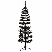 VidaXL Kunstkerstboom half met standaard smal 120 cm zwart - thumbnail