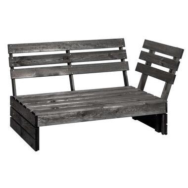 Palletbank Lucca Hoek - zwart - 93.5x120x80 cm