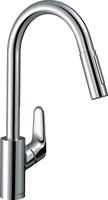 Hansgrohe Focus keukenkraan met uittrekbare vuistdouche chroom 31815000 - thumbnail