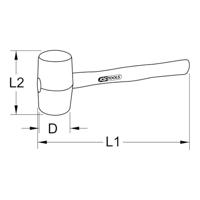 KS Tools 140.1230 Rubberen hamer, 520g - thumbnail