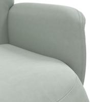 Fauteuil met voetensteun verstelbaar fluweel lichtgrijs - thumbnail