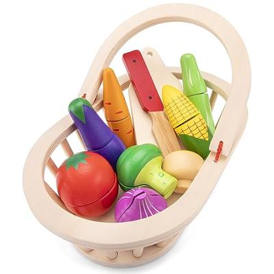 New Classic Toys houten snijset groente mand