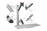 Digitus DA-90354 Wandbeugel voor monitor Aantal monteerbare displays: 1 Display(s) 38,1 cm (15) - 68,6 cm (27) Zwart, Zilver In hoogte verstelbaar, - thumbnail
