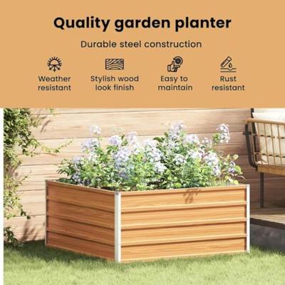 Verhoogde plantenbak Licht Bruin 100 x 100 x 45 cm