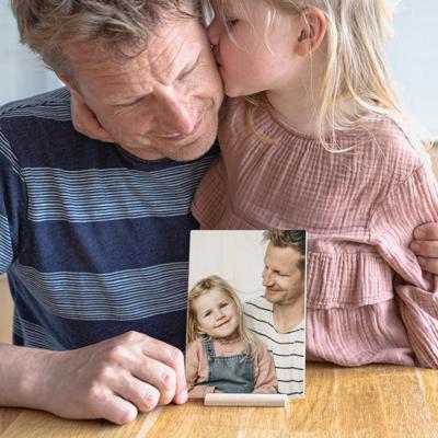 Gepersonaliseerde houten Vaderdag kaart - Verticaal