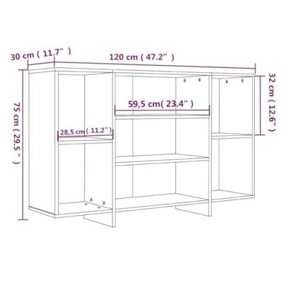 Dressoir 120x30x75 cm spaanplaat sonoma eikenkleurig Dressoir 120x30x75 cm spaanplaat sonoma eikenkleurig