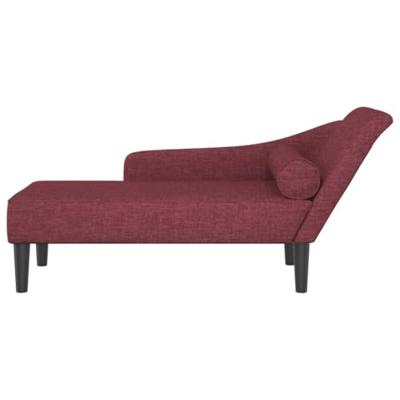 Chaise longue met kussens stof wijnrood Chaise longue met kussens stof wijnrood