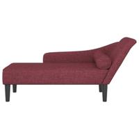 Chaise longue met kussens stof wijnrood - thumbnail