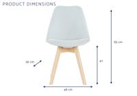 Stoel DKD Home Decor 48 x 56 x 83 cm Schuim Beige Blauw Beukenhout - thumbnail