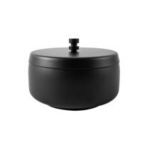 Asbak BRASQ tafelmodel 1 liter met deksel AT700 zwart - thumbnail