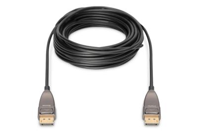 Digitus AK-340107-100-S DisplayPort-kabel DisplayPort / Glasvezel Aansluitkabel DisplayPort-stekker, DisplayPort-stekker 10.00 m Zwart 8K UHD