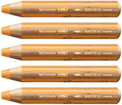Kleurpotlood stabilo 880 woody 3 in 1 goud | 5 stuks