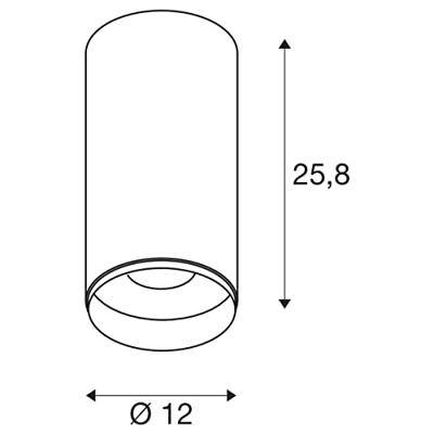SLV OpbouwspotNuminos XL Dali cilinder zwart 3000K - 60gr - 1005767
