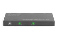 Digitus DS-45322 2 poorten HDMI-splitter LED-weergave, Met metalen behuizing, Ultra HD-geschikt 4096 x 2160 Pixel Zwart - thumbnail