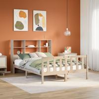 Bed met boekenkast zonder matras massief grenenhout 120x200 cm - thumbnail
