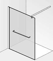 Saqu Modulo inloopdouche incl. handdoekhouder en antikalk 120x210cm mat zwart - thumbnail